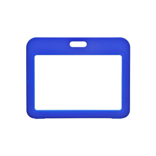 Цена за 10 шт. Бейдж горизонтальный, внешний 100 х 78 мм, внутренний 85х54 мм, синий