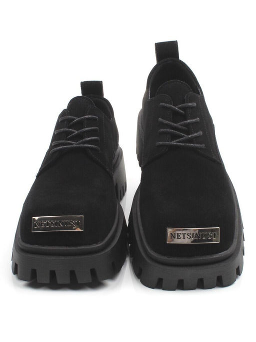 03-23120-6 BLACK Полуботинки демисезонные женские (натуральная замша)