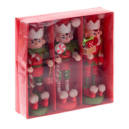 Набор из 3шт Украшение новогоднее "Гном", L13,5 W4 H13,5 см