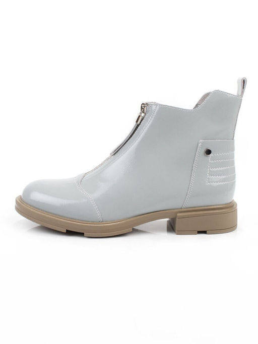 01-M43-9 GRAY/LT. BLUE Ботинки демисезонные женские (натуральная кожа)