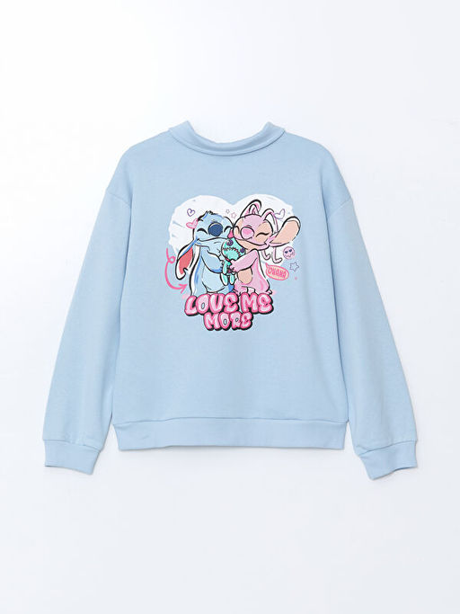 Polo Yaka Lilo ve Stitch Bask?l? K?z ?ocuk Sweatshirt - Waikiki фото 2