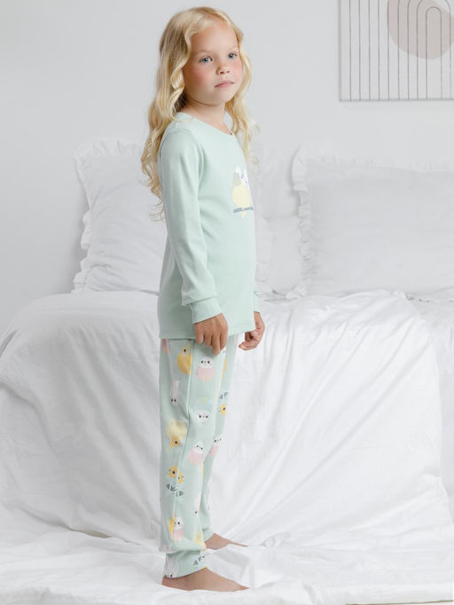 К 1541/дымчатый нефрит,цв.попугайчики пижама дет