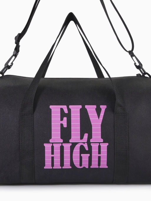 Сумка спортивная TEXTURA на молнии, с подкладкой, длинный ремень, маленький размер, чёрная