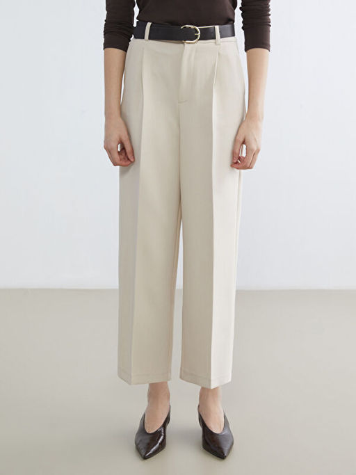 Beli Kemerli Geni? Pa?a Kad?n Pantolon