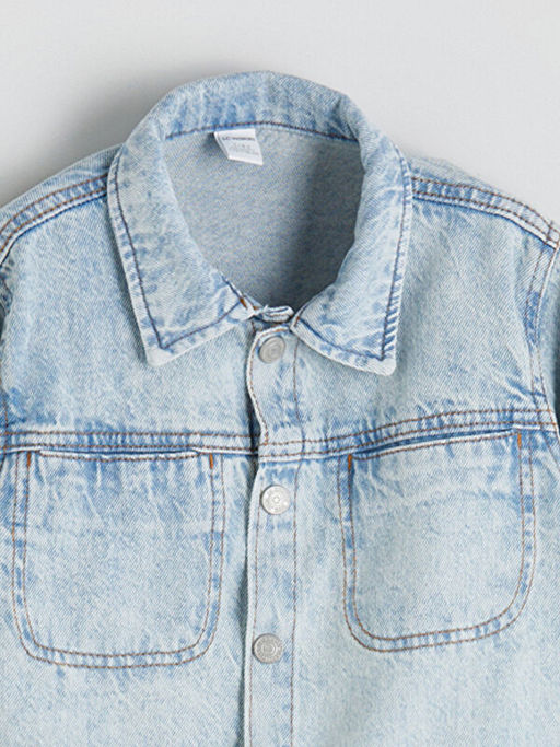 Basic Uzun Kollu Erkek ?ocuk Jean G?mlek