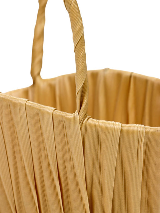 Корзина плетёная для хранения, 16×19×10 см, ручка h=6 см, пластиковая, бежевая, Greengo