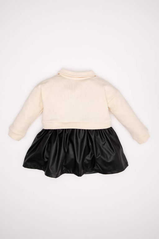 Платье с длинными рукавами и принтом для маленьких девочек - Defacto фото 4