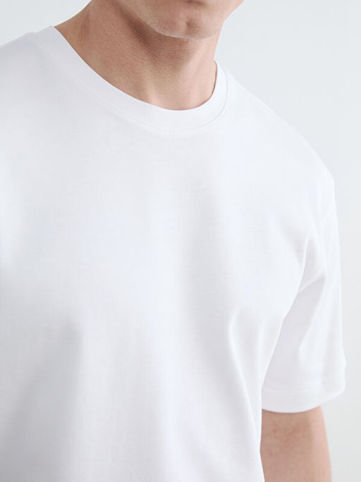 Relaxed Fit Bisiklet Yaka Erkek Ti??rt