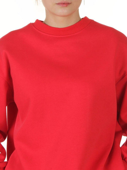 3416/3417 RED Костюм спортивный утепленный женский (95% хлопок, 5% эластан)