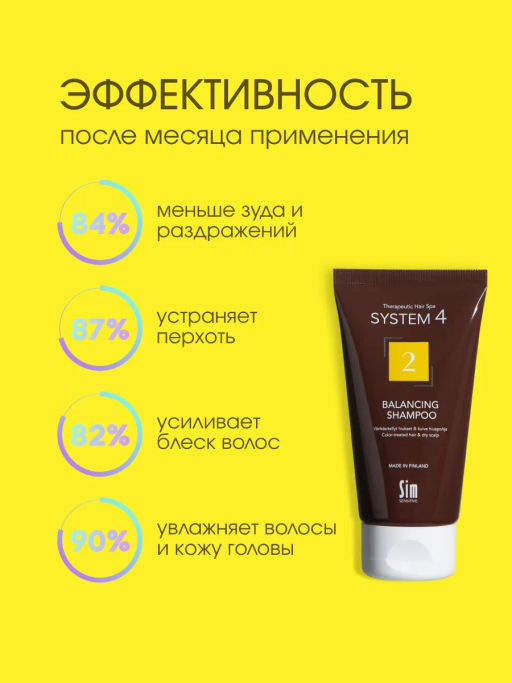 System 4 Терапевтический шампунь №2, 75 мл - Sim sensitive фото 4