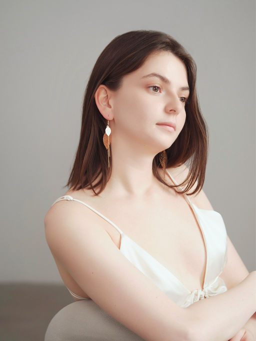 Серьги висячие «Листья» осень, цвет золото, 10.5 см