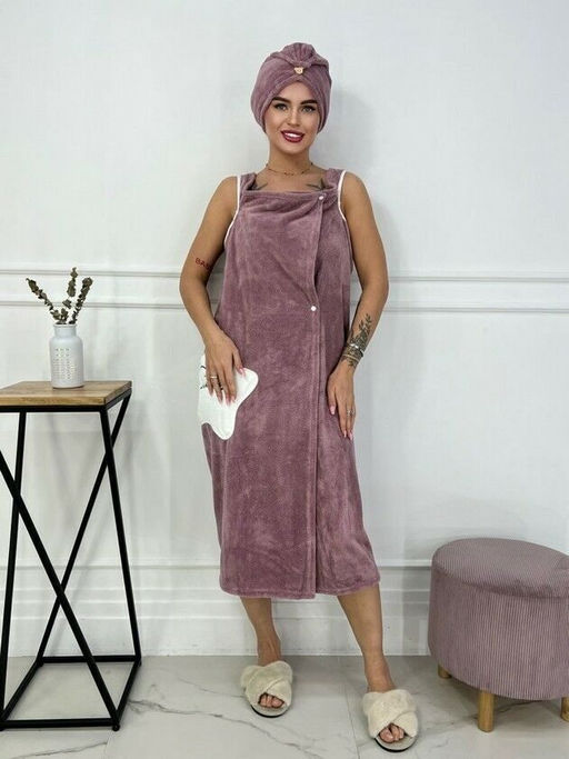 Комплект женский для бани и сауны Summer-ОРХИДЕЯ микрофибра 2 пр. (парэо + чалма) - Лен поволжья фото 3