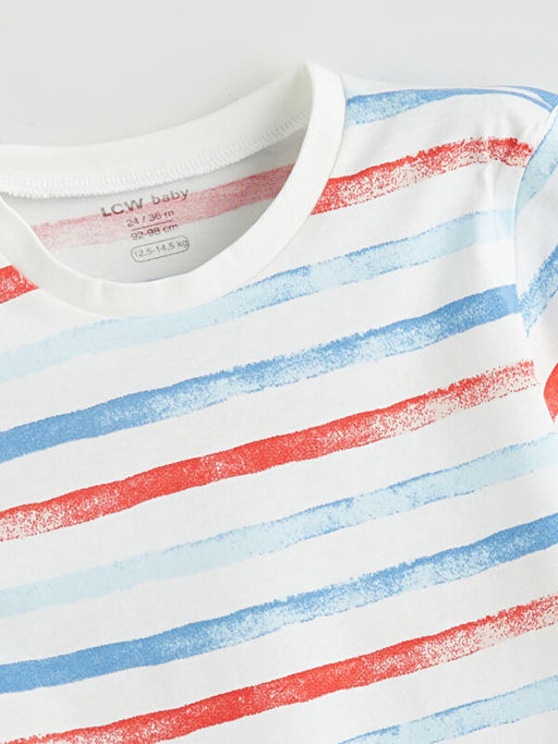 Bask?l? Erkek Bebek Penye Tulum 2li