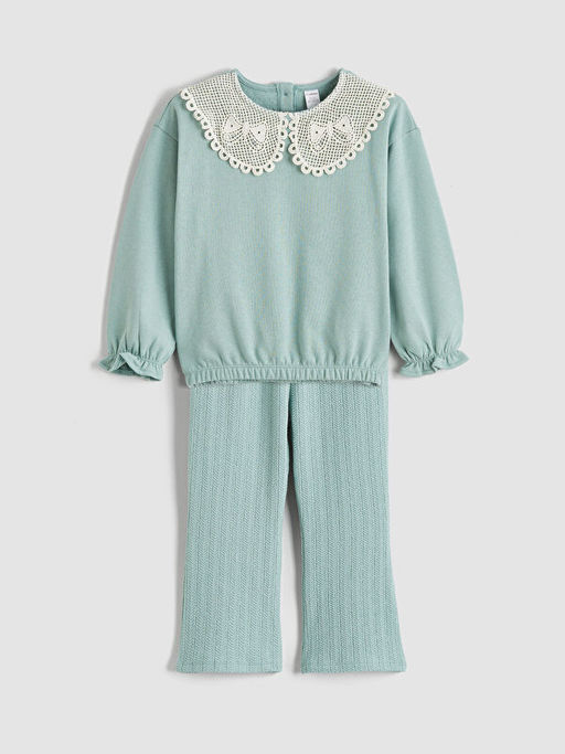 Bebe Yaka K?z ?ocuk Sweatshirt ve Tayt