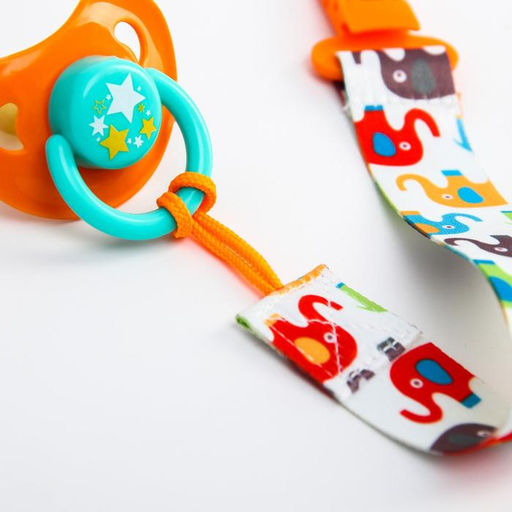 Держатель для соски - пустышки «Слоники», на ленте, 28 см