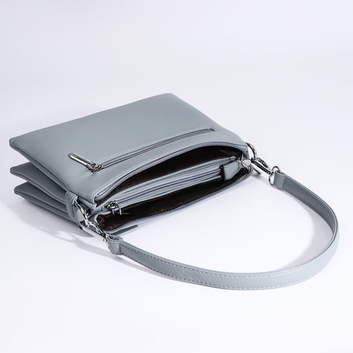 Сумка кросс-боди на молнии, 3 наружных кармана, цвет серо-голубой - Simaland фото 7