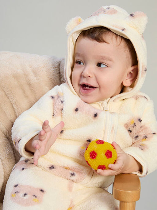 Kap??onlu Pel?? Erkek Bebek H?rka ve Pantolon