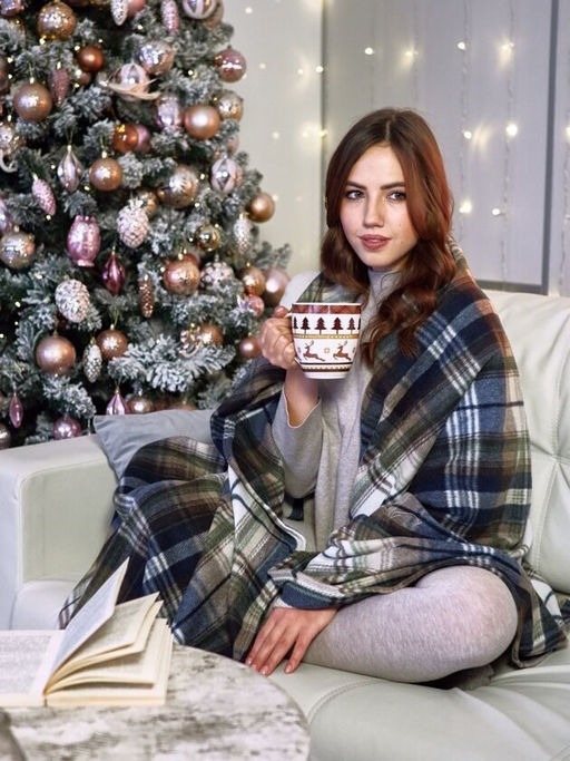 Флисовый плед Сити 150*200 см. - Лен поволжья фото 3