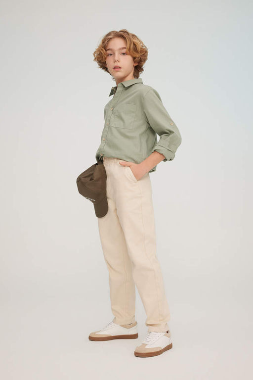 Саржевые брюки свободного кроя для мальчиков стандартного кроя
