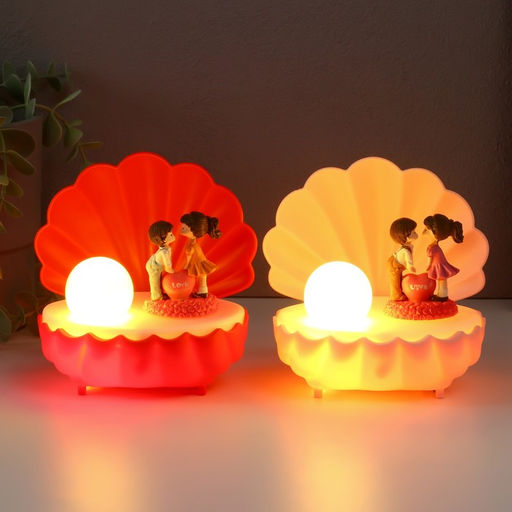 Фигурка светящаяся Парочка в ракушке, 11.5?10?11.5 см, МИКС