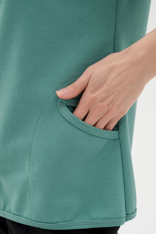 Кофта женская из коттон фита Анфиса мята макси - Амадэль фото 2