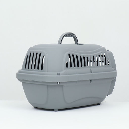 Переноска для животных пластиковая 47х32,5х30 см, серая - Пижон фото 5