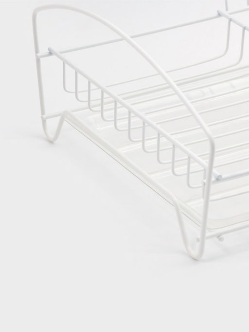 Сушилка для тарелок и кружек с поддоном, 39×25×12 см, белая