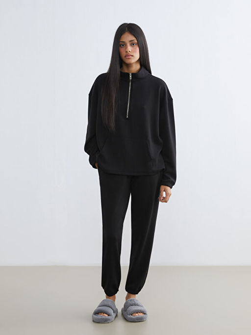 Beli Lastikli Kad?n Jogger Pijama Alt?