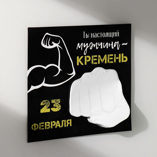 Магнит на холодильник с блоком для записей Ты настоящий мужчина, 15.3?14.2 см