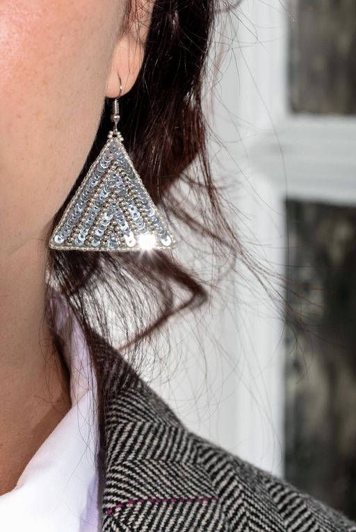 Klart набор для вышивания 10-511 Серьги треугольные. Серебряный орнамент 4 х 3.5 см