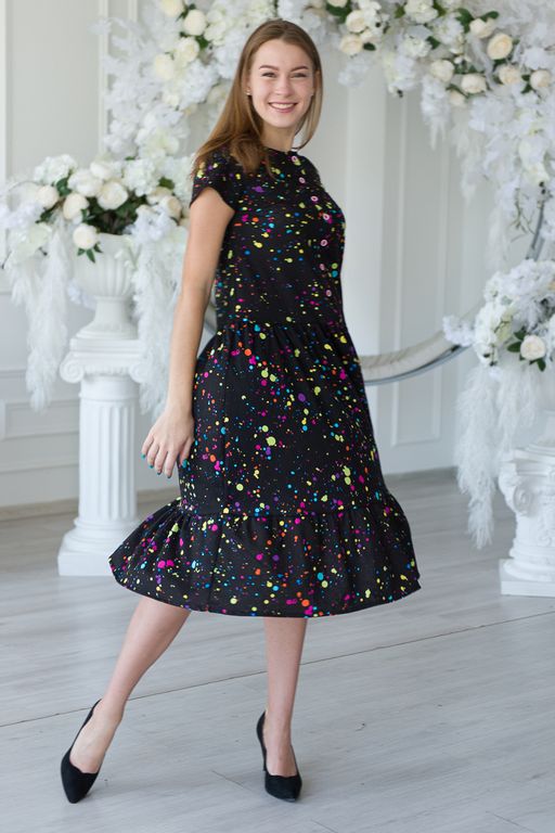 Платье женское из кулирки Кармелита акварель - Амадэль фото 2