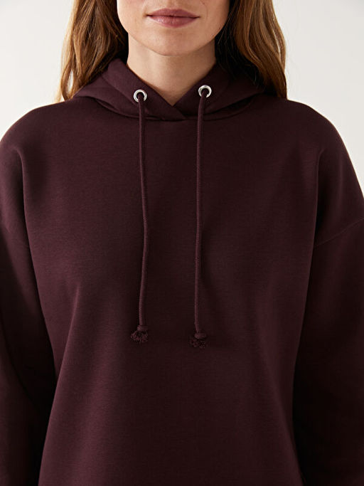 Kap??onlu Kad?n Kal?n Sweatshirt Tunik