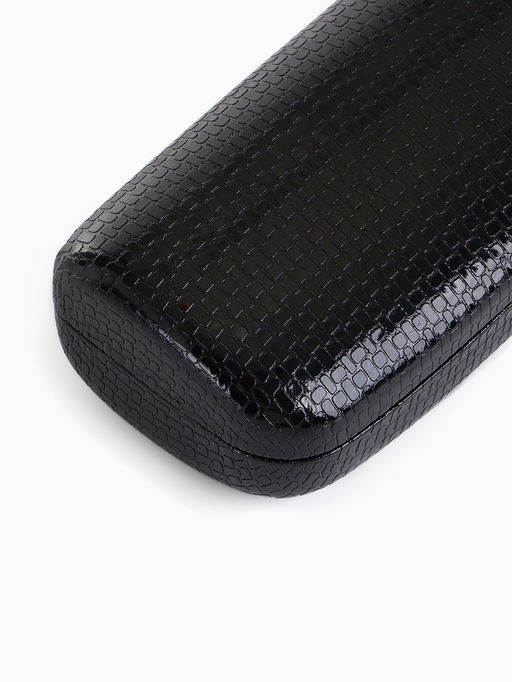 Футляр для очков на хлопушке, однотонный, размер 15×6×3.5 см, чёрный