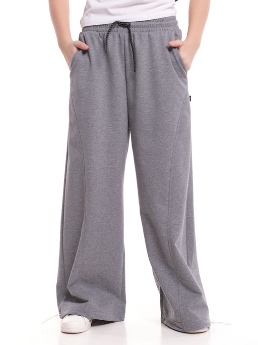 Брюки для девочки с утяжкой внизу 22-7708 темно-серый меланж - Mini maxi фото 5