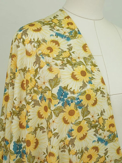 Штапель Премиум (Digital) Солнечный сад, ш.1.45м, вискоза-100%, 105гр/м.кв - Купава фото 15