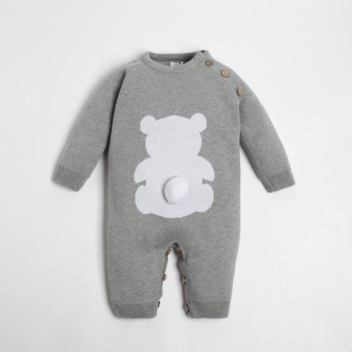 Комбинезон вязаный Крошка Я Мишка рост 62-68 см, цвет серый