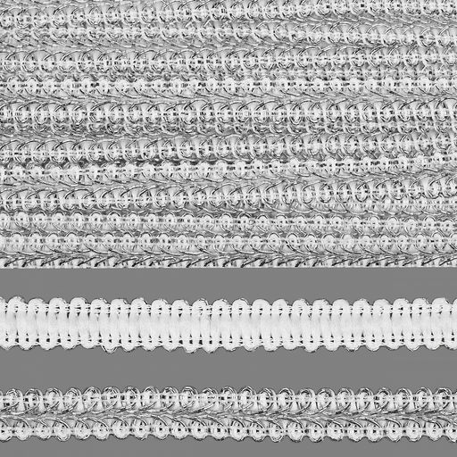 Тесьма Шанель плетеная TBY шир.12мм 0384-0018 цв.серебро уп.9м