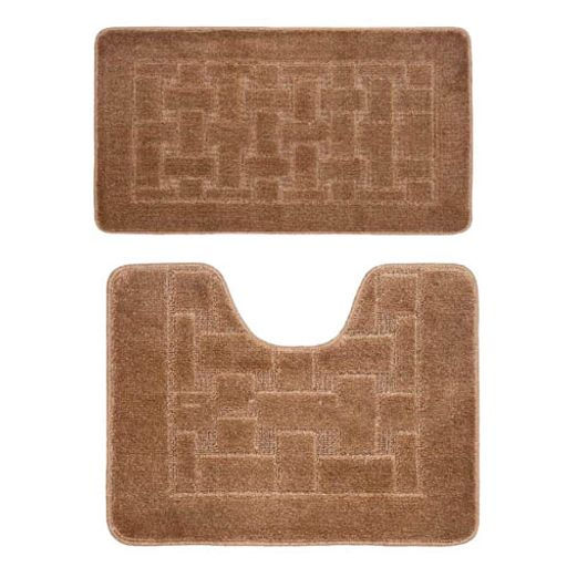 Комплект ковриков для в/к BANYOLIN CLASSIC из 2 шт 50х80/50х40см (коричневый) фото 2