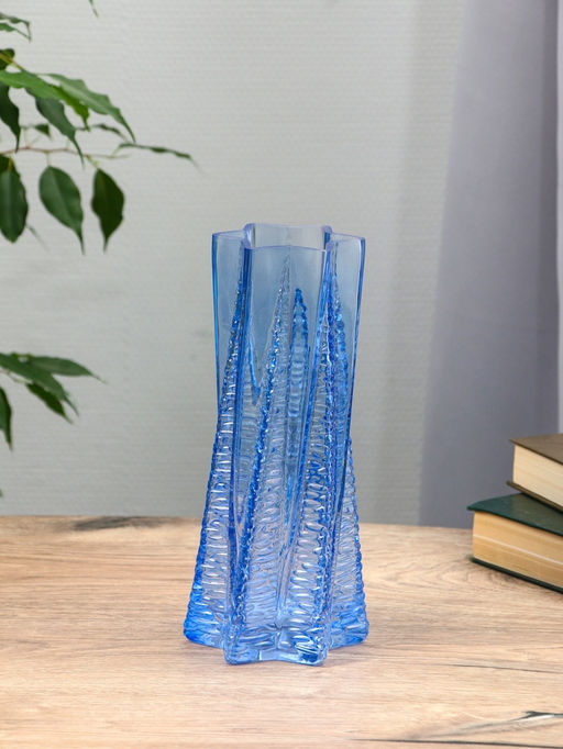 Ваза «Флоранс», 25×11×9 см, стекло, голубая