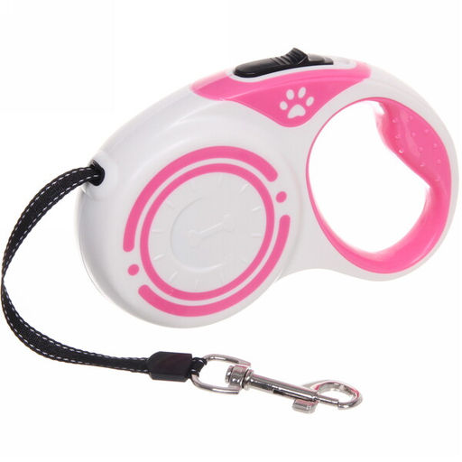 Поводок - рулетка для малых и средних пород собак "ЛАППИ", цвет белый, 3 метра, нагрузка до 10кг