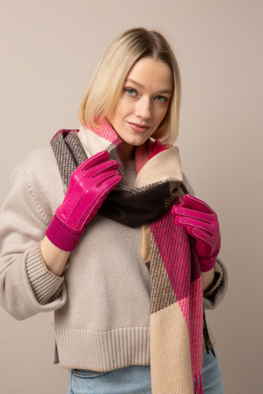 Перчатки из экокожи, экозамши и шерсти