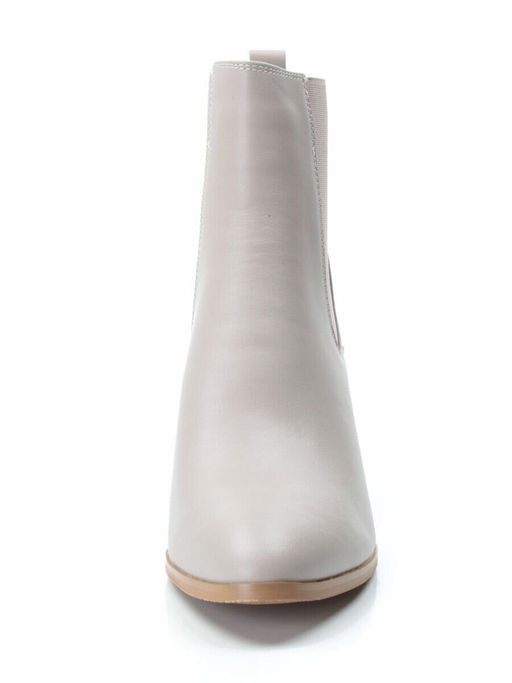 01-PCM359-2 GRAY/BEIGE Ботинки Челси демисезонные женские (натуральная кожа, байка)