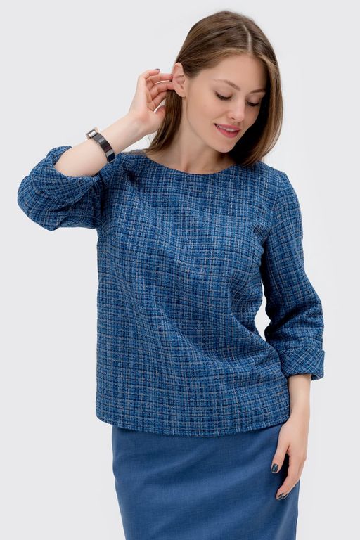 Жакет прямой синий - Odis фото 5