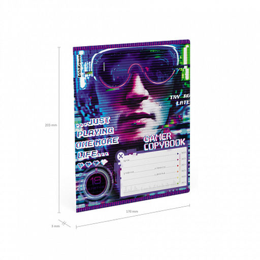 Цена за 10 шт. Тетрадь школьная ученическая ErichKrause Cyber Game, 18 листов, клетка (в плёнке по 10 шт.)_MIX-PACK фото 10