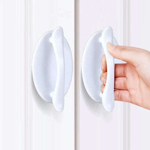 Цена за 2 шт. Ручка мебельная самоклеющаяся CAPPIO, L=95 мм, пластик, цвет белый