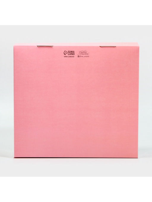 Цена за 5 шт. Коробка кондитерская с пластиковой крышкой, упаковка, «Розовый», 25×22.5×10 см