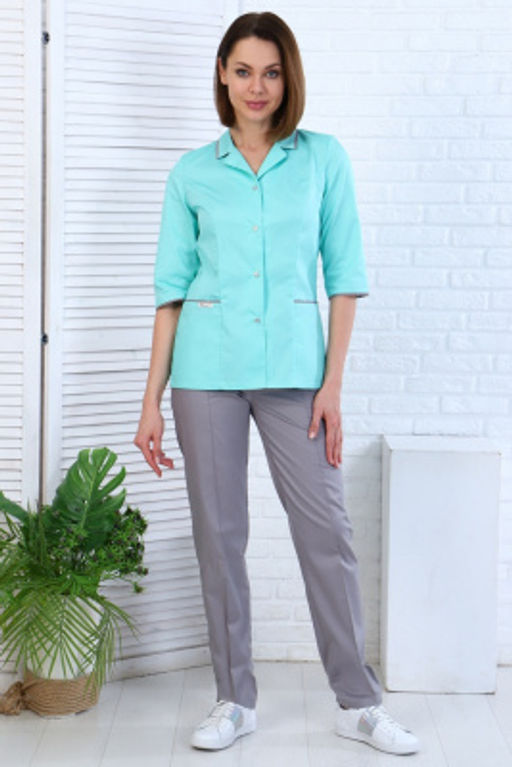 Костюм женский 209 CVC. Цвет: светло-бирюзовый и серый - Стильб фото 6
