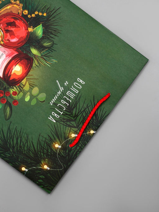 Цена за 2 шт. Пакет подарочный новогодний ламинированный, «Волшебства и уюта», 26×12×32 см