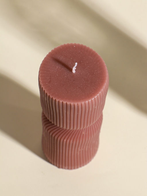 Свеча интерьерная "Греция" капучино 6х6х18 см