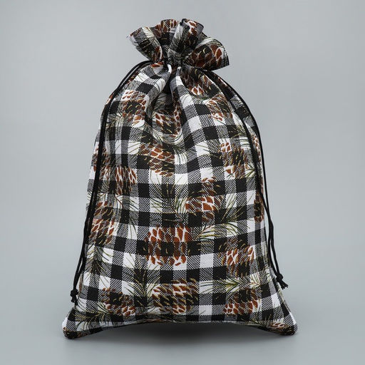 Цена за 5 шт. Мешочек подарочный новогодний холща «Клетка», 20×30 см ± 1.5 см